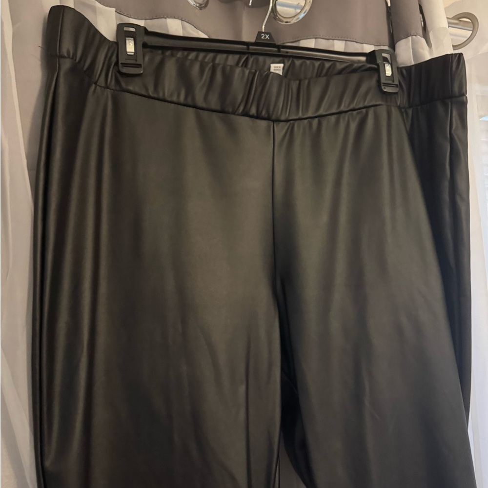 Ava & Viv Black Faux Leather Trousers